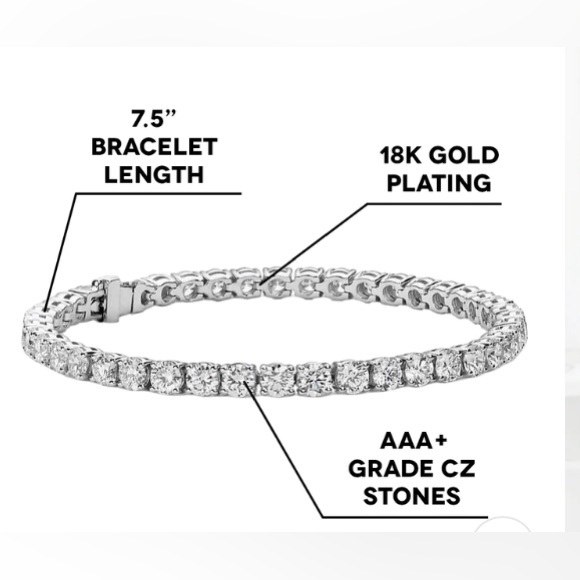 Cate & Chloe Olivia 18k Gold Plated CZ Tennis Bracelet - Picture 3 of 4
